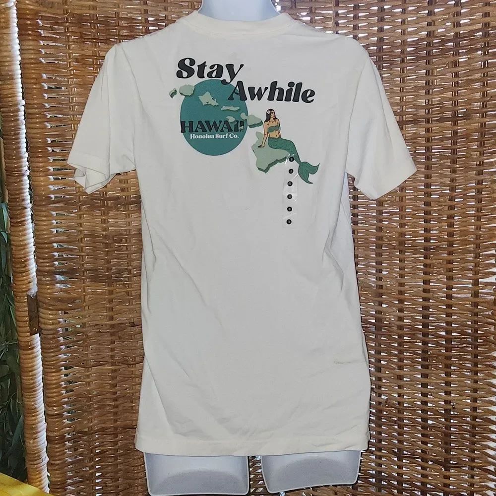 Honolua Surf Co. Stay Awhile Hawaii T-shirt S NWOT
